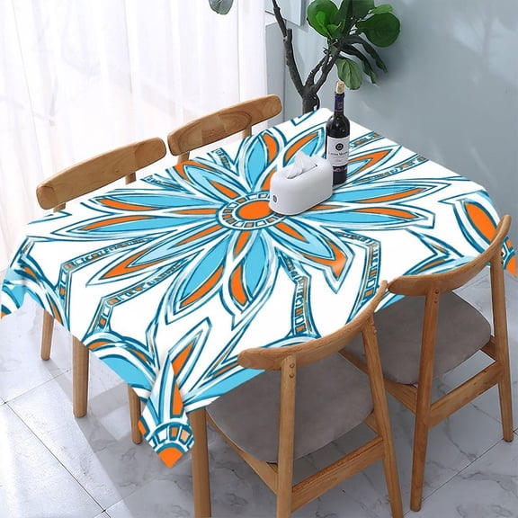 GooTPa Retro Mandala Flower Rectangle Dining Tablecloth, Polyester Tablecloths Rectangle Dining Tablecloth, Ideal for Kitchen Picnic Party