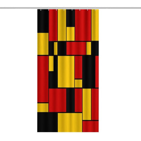 GooTPa Shower Curtain ,Mondrian Style Blocks Pattern Bathroom Shower Curtain, Waterproof Fabric Shower Curtain with Hooks
