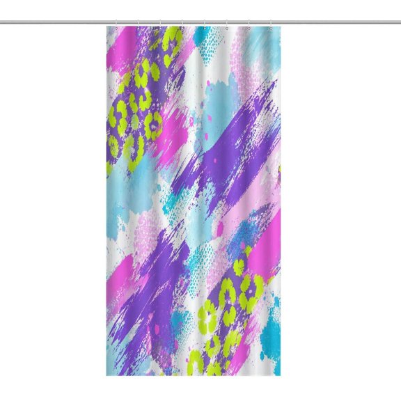 GooTPa Shower Curtain ,Neon Green Leopard Splash Pattern Bathroom Shower Curtain, Waterproof Fabric Shower Curtain with Hooks