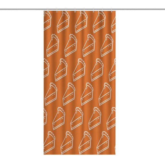 GooTPa Shower Curtain ,Pie Slice Outline Pattern Orange Bathroom Shower Curtain, Waterproof Fabric Shower Curtain with Hooks