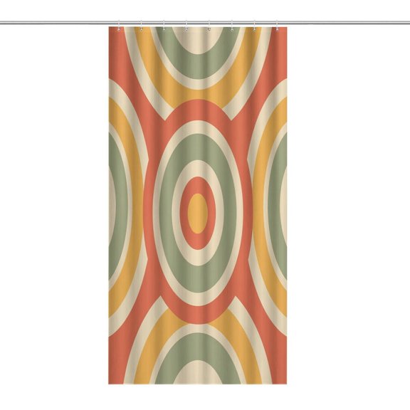 GooTPa Shower Curtain ,Retro Circle Target Pattern Bathroom Shower Curtain, Waterproof Fabric Shower Curtain with Hooks