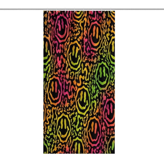 GooTPa Shower Curtain ,Trippy Smiley Face Pattern Bathroom Shower Curtain, Waterproof Fabric Shower Curtain with Hooks