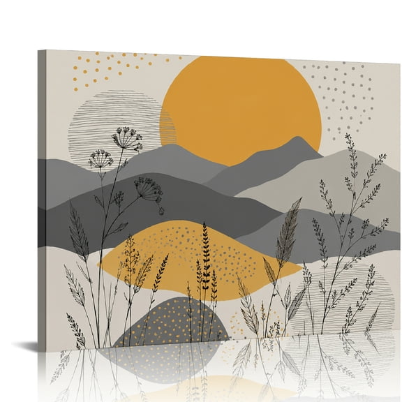 GooTPa Sunset Hills Landscape  Modern Wall Decor,  Ready to Hang,  Bathroom Wall Art Bathroom Bedroom Kitchen Hallway Wall Decor Prints