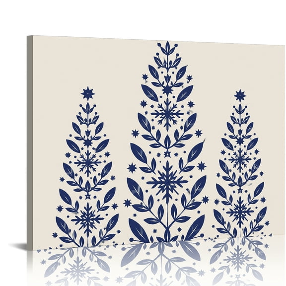 GooTPa Three Stylized Christmas Trees Modern Wall Decor, Wall Art Canvas Print, Bathroom Wall Art Bathroom Bedroom Kitchen Hallway Wall Decor Prints