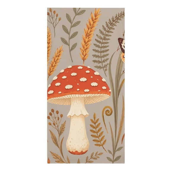 GooTPa Toadstool Moth Autumn Ferns Microfiber Beach Towel 61.4×30.3Inch Quick Dry Lightweight Sand Free Towel for Travel Swim Pool Camping Gym
