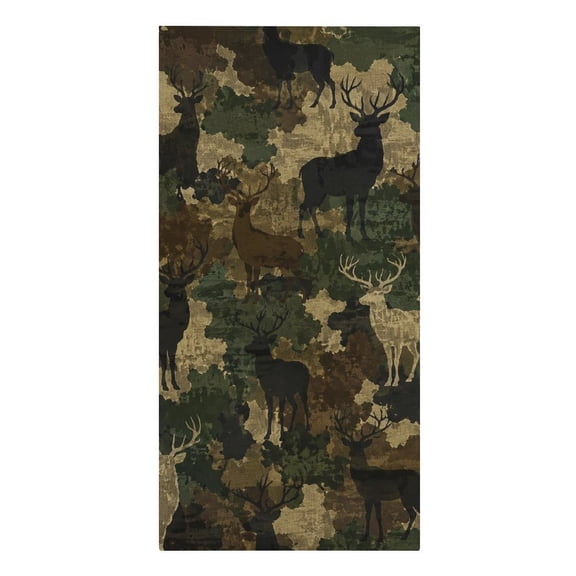 GooTPa Vintage Deer Camouflage Pattern Microfiber Beach Towel 61.430.3Inch Quick Dry Lightweight Sand Free Towel for Travel Swim Pool Camping Gym