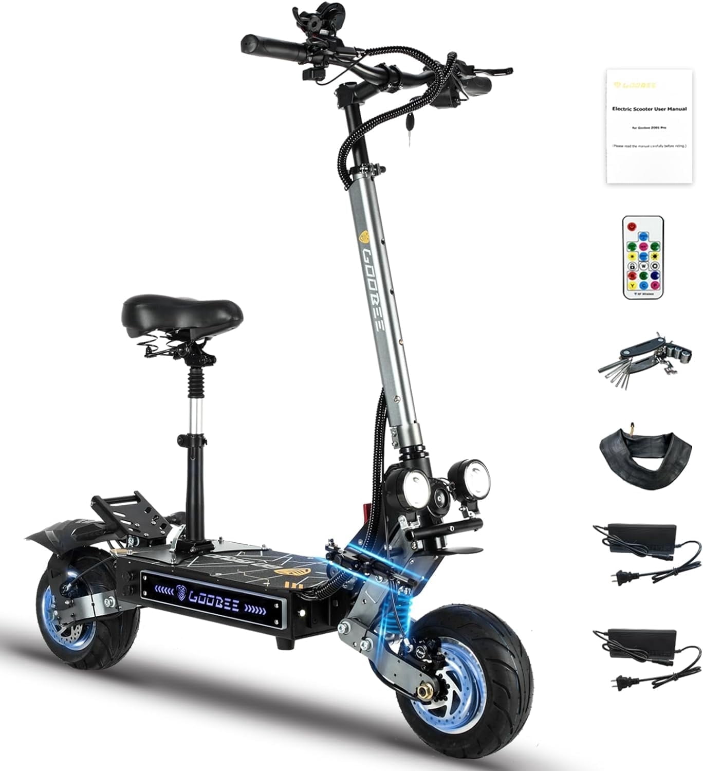 Goobee ZO01Pro Electric Scooter Adults Dual Motor 60V 6000W 58MPH Speed 60 Miles Long Range