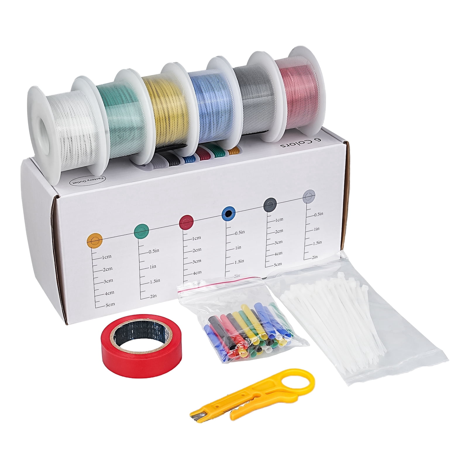 Goobetter 18 AWG Core Wire 32.8ft Each 6 Colors, 18 Gauge Electronic ...