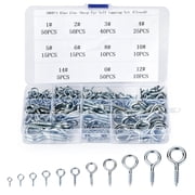 Goobetter 280 Pcs Screw Eye Hooks Small Eye Bolts ,Zinc,Carbon Steel,11 Assorted Sizes,Eyelet Screws for Hanging,Wood,DIY and Crafts