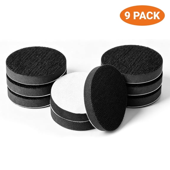 Goobetter 3 Inch Interface Pad,9 PCS 3" Orbital Sander Foam Pad,Hook and Loop Foam Sanding Discs Soft Sponge Round Buffer Cushion Backing Pads