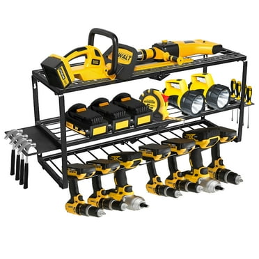 Nacial Heavy-Duty Power Tool Organizer Wall Mount - 8-Outlet Power Strip, 8 Drill Holder, 200lb Capacity