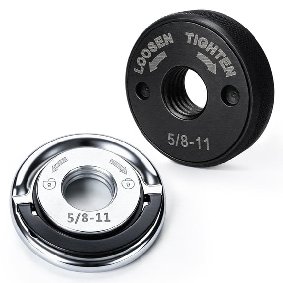 Goobetter 2Pcs Angle Grinder Flange Nuts with 5/8-11 Inch Thread,Quick Change Release Locking Metal Angle Grinder Nut Kit for Cutting Grinding Discs