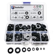Goobetter 500 Pcs Nylon Flat Washers Assortment Kit for Screws Bolts,7 SizesM2-M8 Black Plastic Washers for Household & Commercial