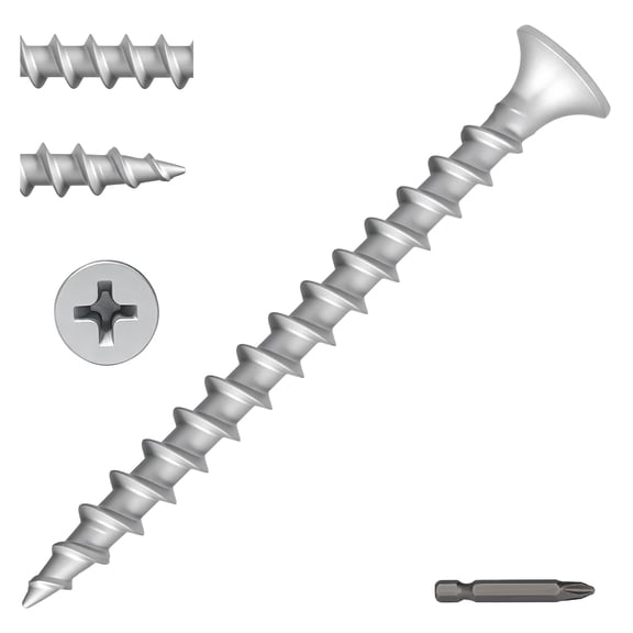 Goobetter Wood Screws 2 Inch,700pcs #8 x 2 Flat Head Phillips Self-Drilling Wood Screws,S2 PH2 Phillips Drill Bit Included,Carbon Steel,Rust Resistant