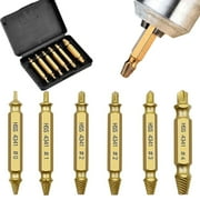 Goobeeper Professional Screw Extractor Kit 6Pcs | High Speed Steel Bolt & Screw Remover | Damaged Screw Drill Bit Set for Broken Bolts