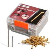 Goobetter Deck Screws #9 x 2-1/2", 500 Pcs Wood Screws 2 Inch, Torx Screws Construction Fence Screws, Deckmate Exterior Screws for Wood, Rust Resistant, 2 Pcs T25 Star Bits Included