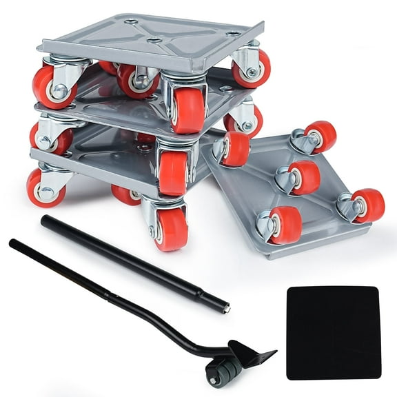 Goobetter Furniture Dolly,Furniture Movers with 5 Wheels,Carbon Steel Panel Heavy Duty Dolly,Furniture Lifter with 360°Rotatable Rubber Universal Wheels,Maximum Load 1300LBS