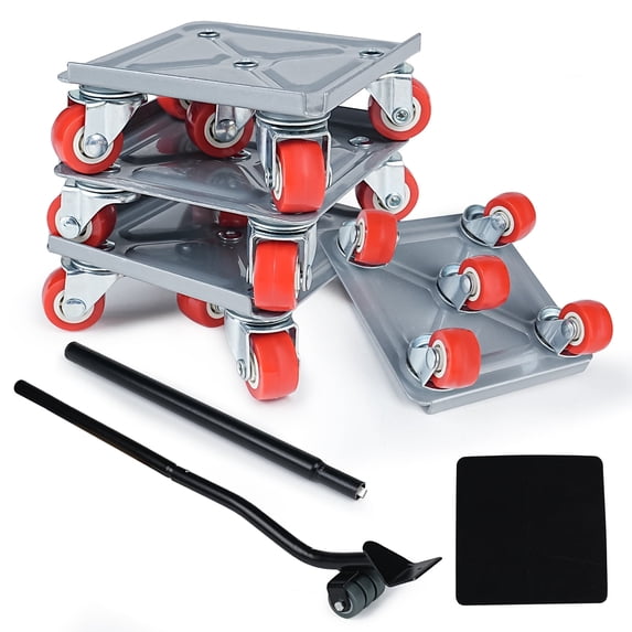 Goobetter Furniture Dolly,Furniture Movers with 5 Wheels,Carbon Steel Panel Heavy Duty Dolly,Furniture Lifter with 360°Rotatable Rubber Universal Wheels,Maximum Load 1300LBS