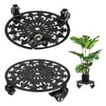 thumbnail image 1 of Goobetter Rolling Plant Stand with Wheels,1pcs 11in Heavy Duty Metal Plant Caddy with Wheels,Load Capacity 330 lbs,Black, 1 of 11