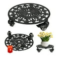 thumbnail image 1 of Goobetter Rolling Plant Stand with Wheels,3pcs 11in Heavy Duty Metal Plant Caddy with Wheels,Load Capacity 330 lbs,Black, 1 of 9
