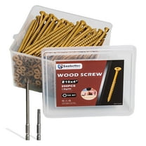 Goobetter Wood Screws, #10 x 4", Premium Outside Deck Screws, Includes 2 T25 Plum Bits (50mm 100mm), 200Pcs.