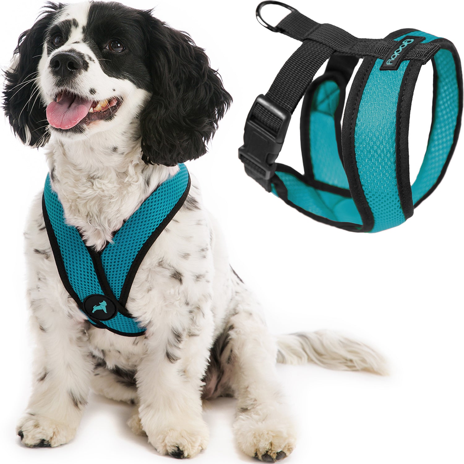 Gooby Comfort X Head In Harness Turquoise X Large Breathable Lightweight Wrinkle Free Mesh Harness with Patented Choke Free X Frame for Small Dog and Medium Dog Indoor and Outdoor use Walmart