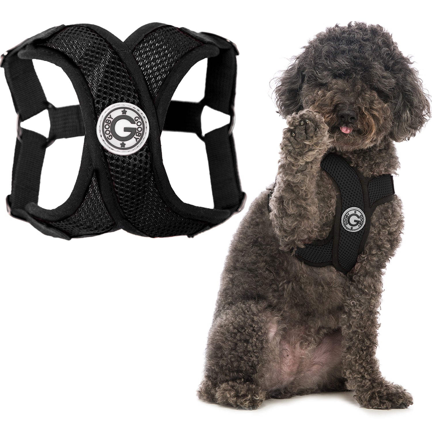 Gooby Comfort X Step In Harness Black X Large Breathable Lightweight and Wrinkle Free Mesh Harness with Patented Choke Free X Frame for Small Dogs and Medium Dogs Walmart