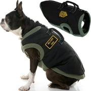 Gooby Dog Vest - Black, X-Small - Dog Jacket Coat with Lift Handle and D Ring - Zipper Closure and Stretch Chest Small Dog Sweater