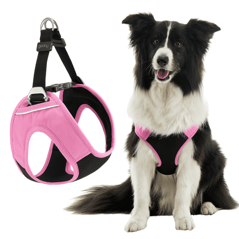 Gooby Escape Free Easy Fit Plus Harness Flamingo Pink X Large Comfortable and Escape Free Dog Harness with Reflective Linings for Small Dog and