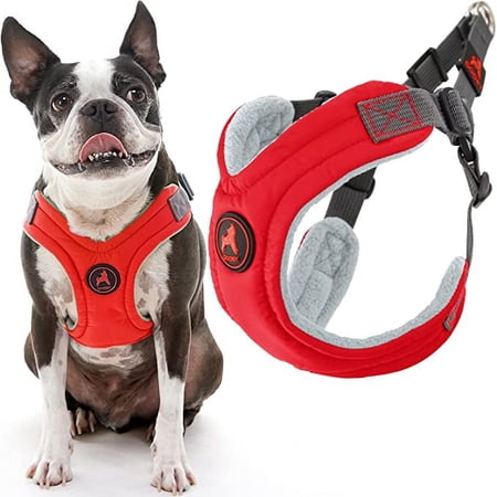 Gooby Escape Free Memory Foam Harness - Red, Medium - Escape Free Step-In Harness with Memory Foam for Small Dogs and Medium Dogs Indoor and Outdoor use