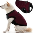 thumbnail image 1 of Gooby Fashion Vest - Purple, X-Large - Quilted Bomber Jacket with Leash Attachment and Pain-Free Zipper Guard for Dogs - Water Resistant with Stretchable Knitted Bottom for Indoor and Outdoor Use, 1 of 5