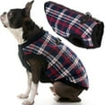 thumbnail image 1 of Gooby Fashion Vest - White Check, X-Small - Small Dog Sweater Bomber Dog Jacket Coat with D Ring and Zipper Closure, 1 of 5