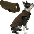 thumbnail image 1 of Gooby Fleece Vest - Brown, X-Large - Warm Pullover Fleece Dog Jacket with O-Ring Leash for Small Dogs, 1 of 4