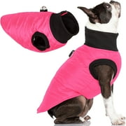 Gooby G21 Bomber Jacket - Pink, Small - Warm Waterproof Thick Padded Jacket for Dog with Dual D-Ring and Pain-Free Zipper Guard for Outdoor Use
