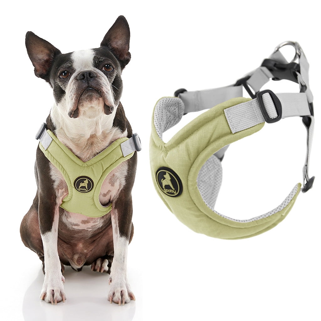 Gooby Memory Foam Step-In Harness - Green, Small - Scratch Resistant ...