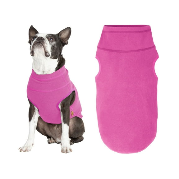 Gooby Microfiber Stretch Fleece - Pink, Small - Warm Pullover Stretchable Soft Vest for All Dogs with Multiple Colors and Sizes Indoor and Outdoor Use
