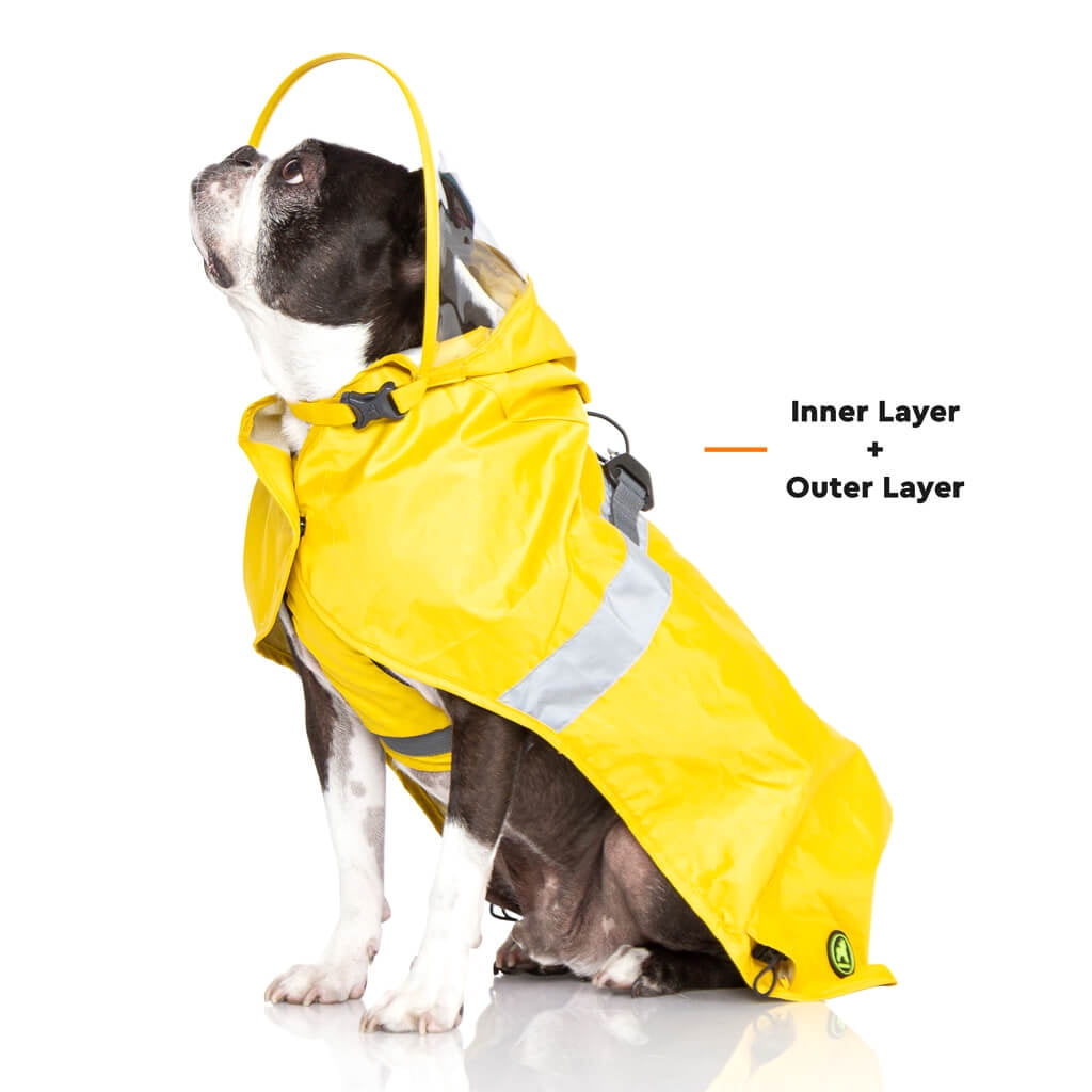 Gooby Raincoat V2 Yellow, Large Waterproof Customizable Raincoat