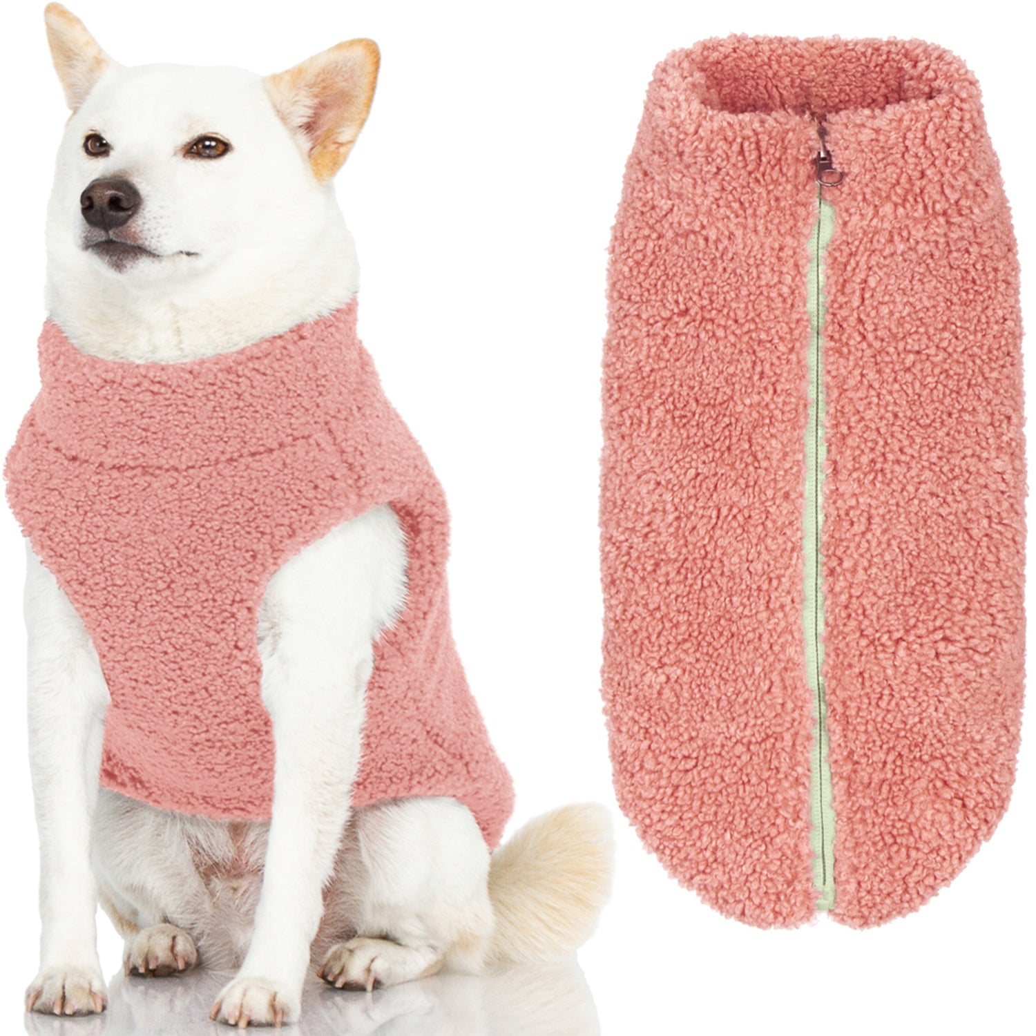 Mauve Pink Medium Sherpa Fleece Dog Sweater