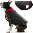 thumbnail image 1 of Gooby Sports Dog Vest - Black, Large - Fleece Lined Dog Jacket Coat with D Ring Leash - Reflective Vest Small Dog Sweater, Hook and Loop Closure - Dog Clothes for Small Dogs Indoor and Outdoor Use, 1 of 5