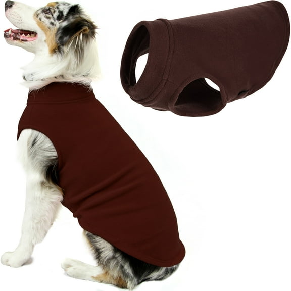 Gooby Stretch Fleece Vest - Brown, 5X-Large - Warm Pullover Stretchable Soft Fleece For Dogs with Multiple Colors and Sizes Indoor and Outdoor Use