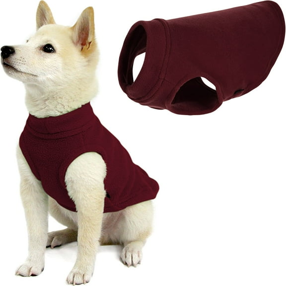 Gooby Stretch Fleece Vest - Burgundy, X-Small - Warm Pullover Stretchable Soft Fleece For Dogs with Multiple Colors and Sizes Indoor and Outdoor Use