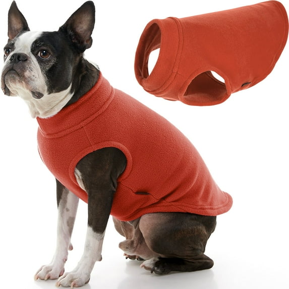 Gooby Stretch Fleece Vest - Pumpkin, Large - Warm Pullover Stretchable Soft Fleece For Dogs with Multiple Colors and Sizes Indoor and Outdoor Use