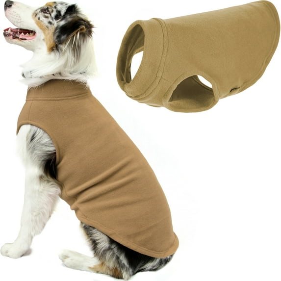 Gooby Stretch Fleece Vest - Sand, 6X-Large - Warm Pullover Stretchable Soft Fleece For Dogs with Multiple Colors and Sizes Indoor and Outdoor Use