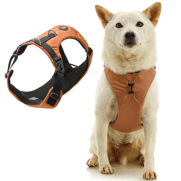 Gooby Trailblazer Harness - Adobe, 2X-Small - Comfortable Maximum Padding Shock Absorbing No Pull Dog Harness with Easy-Snap & Swivel Buckles for Small Dog and Medium Dog