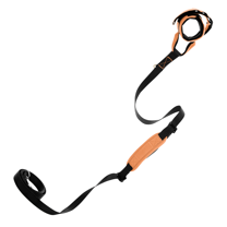 Gooby Wristband Surfer Leash with Traffic Handle - Atlanta Peach, 6 FT - Flexible Padded Handsfree Leash with Adjustable Traffic Handle and Extra Hook