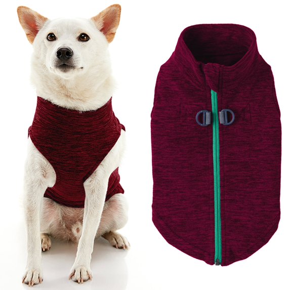 Gooby Zip Up Fleece Dog Sweater - Fuchsia Wash, X-Small - Warm Pullover Fleece Step-In Dog Jacket WITH Dual D Ring