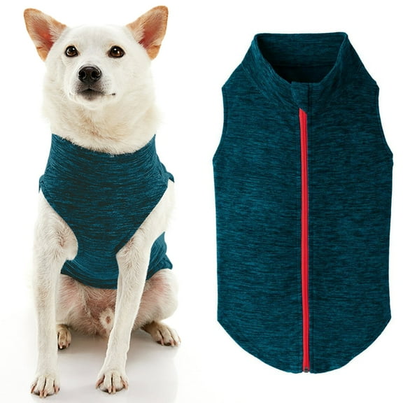 Gooby Zip Up Fleece Dog Sweater - Turquoise Wash, 3X-Large - Warm Pullover Fleece Step-in Dog Jacket Without Ring Leash