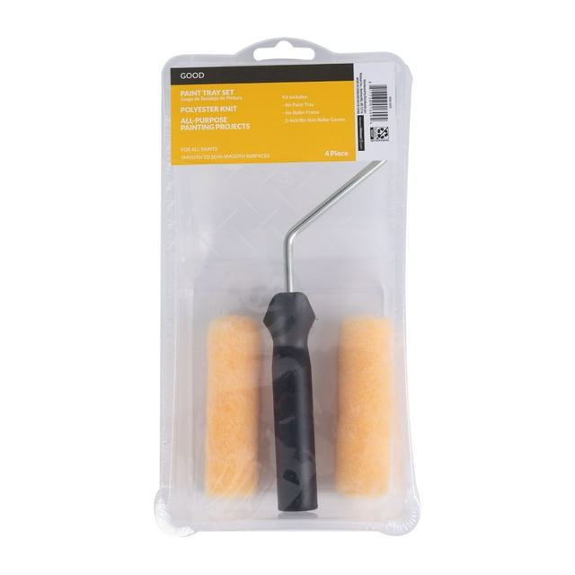 Good 4Piece Knit Polyester Mini Roller Paint Tray Kit