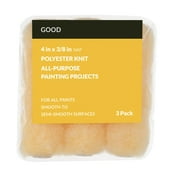 Good 4 x 3/8 in. Knit Polyester Mini Roller Cover, 3 Pack