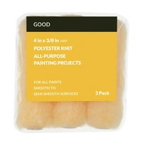 Good 4 x 3/8 in. Knit Polyester Mini Roller Cover, 3 Pack